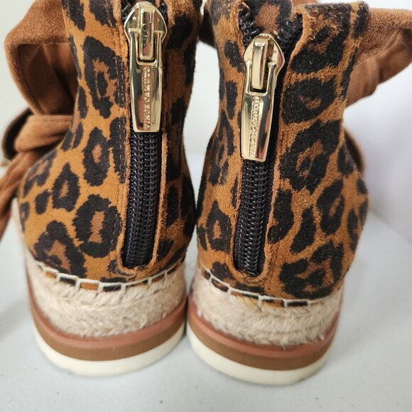 Vince Camuto Binadee Ankle Tie Low Platform Espadrilles Leopard Print Size 8M - Picture 3 of 9